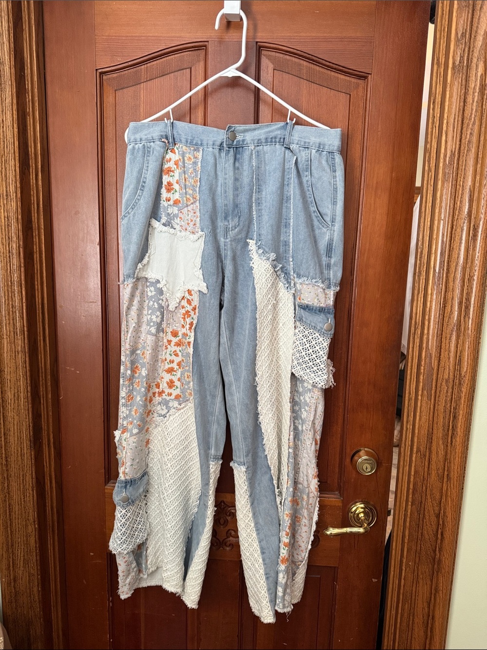 POL Light Wash Denim Elastic Waist Pants